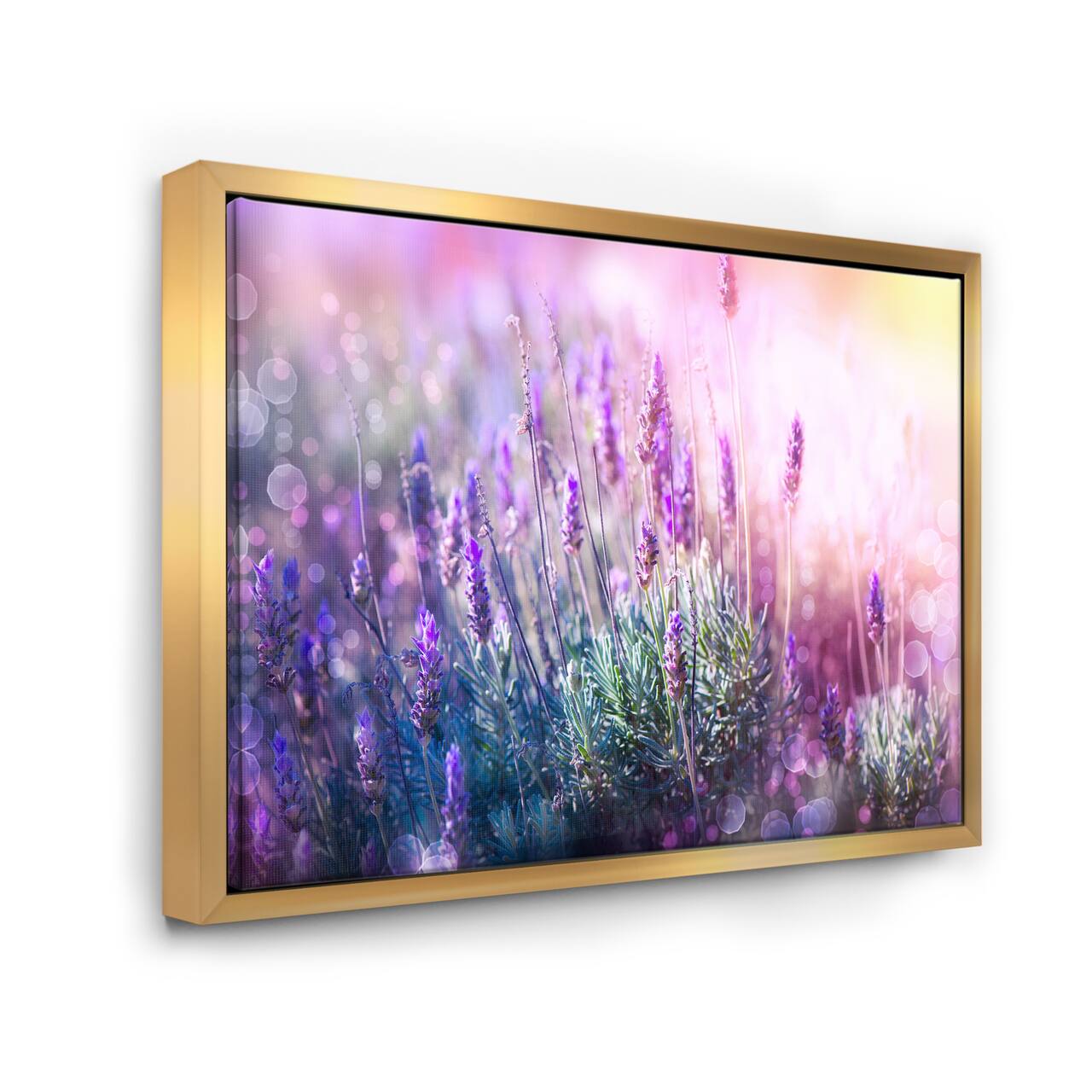 Designart - Growing and Blooming Lavender - Floral Framed Canvas Art print